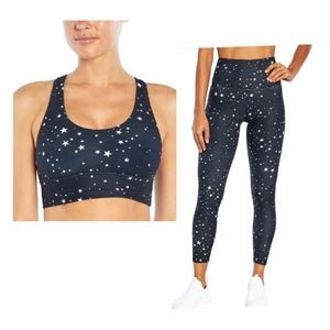 WILDFOX Sweat Black Scattered Star Sports Bra Size Small